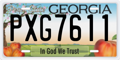 GA license plate PXG7611
