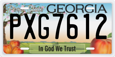 GA license plate PXG7612