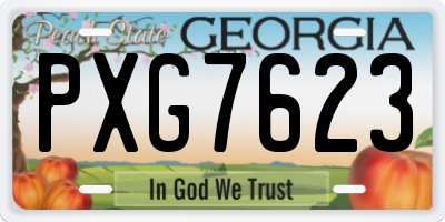 GA license plate PXG7623