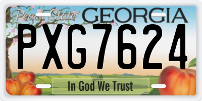 GA license plate PXG7624