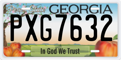 GA license plate PXG7632