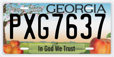 GA license plate PXG7637