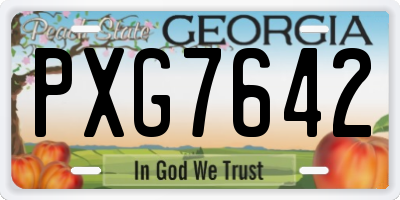 GA license plate PXG7642