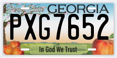 GA license plate PXG7652