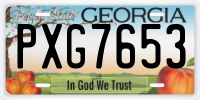 GA license plate PXG7653