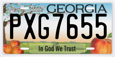 GA license plate PXG7655
