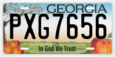 GA license plate PXG7656