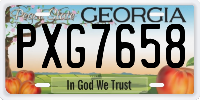 GA license plate PXG7658