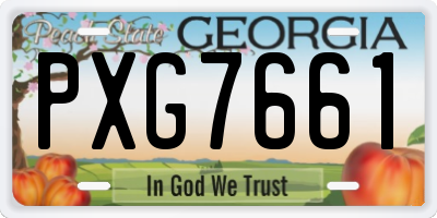 GA license plate PXG7661