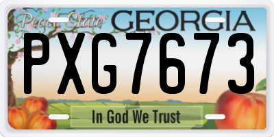 GA license plate PXG7673