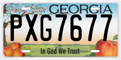 GA license plate PXG7677