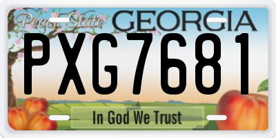 GA license plate PXG7681
