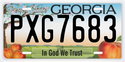GA license plate PXG7683