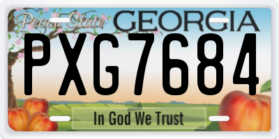 GA license plate PXG7684