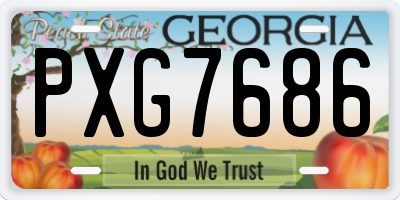 GA license plate PXG7686