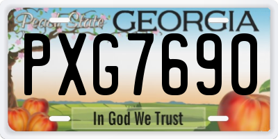 GA license plate PXG7690