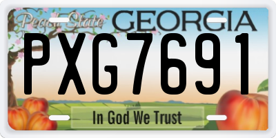 GA license plate PXG7691