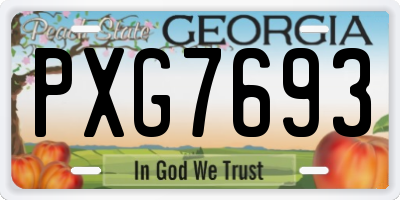 GA license plate PXG7693