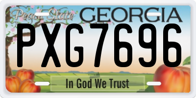 GA license plate PXG7696