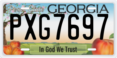 GA license plate PXG7697