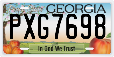 GA license plate PXG7698