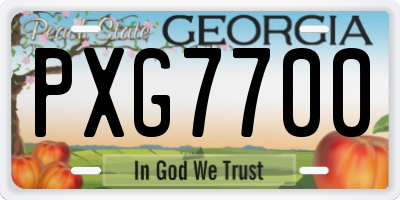 GA license plate PXG7700