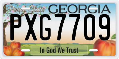 GA license plate PXG7709