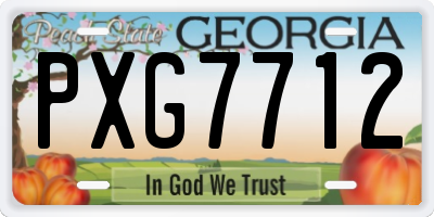 GA license plate PXG7712