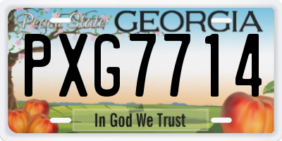GA license plate PXG7714