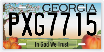 GA license plate PXG7715