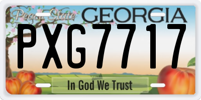 GA license plate PXG7717
