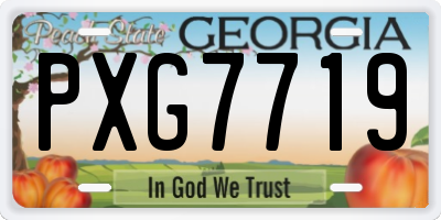 GA license plate PXG7719