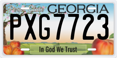 GA license plate PXG7723