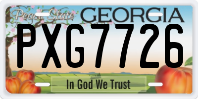 GA license plate PXG7726