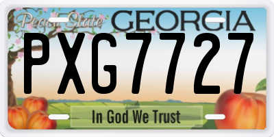 GA license plate PXG7727