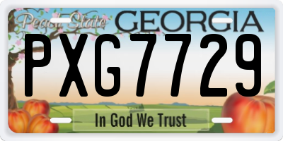 GA license plate PXG7729