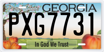 GA license plate PXG7731
