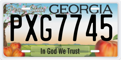 GA license plate PXG7745