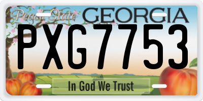 GA license plate PXG7753