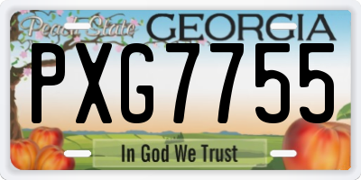 GA license plate PXG7755