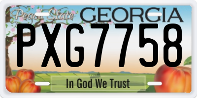 GA license plate PXG7758