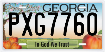 GA license plate PXG7760