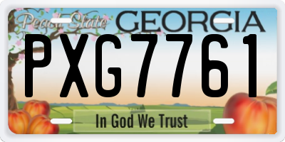 GA license plate PXG7761