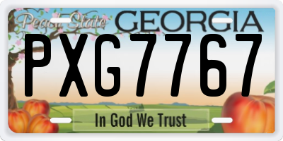 GA license plate PXG7767