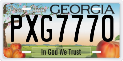 GA license plate PXG7770