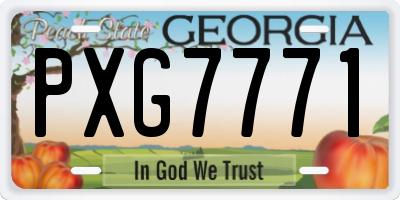 GA license plate PXG7771
