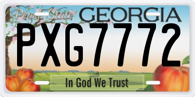 GA license plate PXG7772