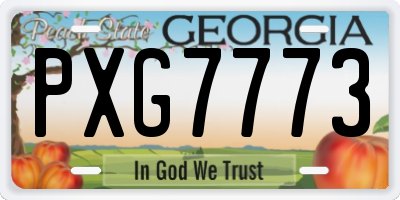 GA license plate PXG7773