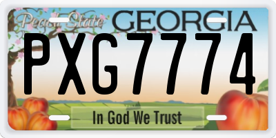 GA license plate PXG7774