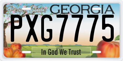 GA license plate PXG7775